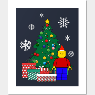 Lego Man Around The Christmas Tree Posters and Art